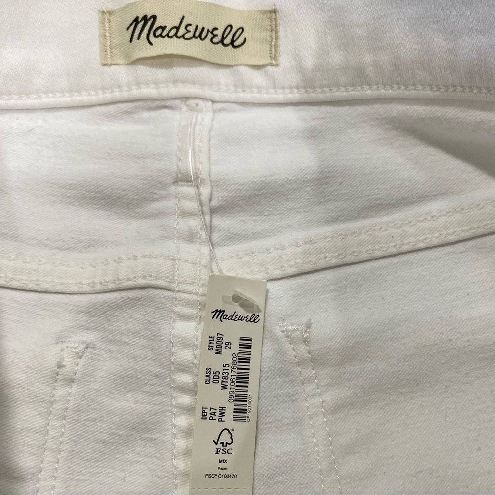 Madewell White Mid-Rise Skinny Crop Jeans 29x27 NWT - Picture 7 of 14